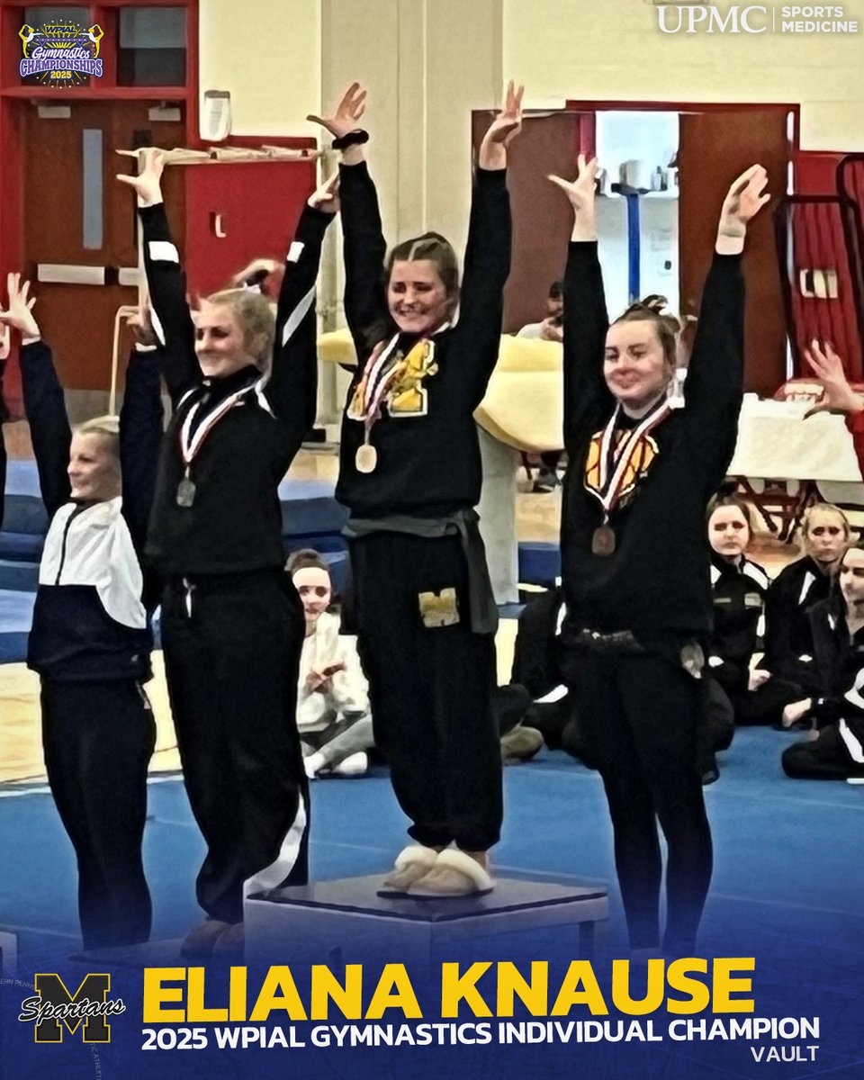 🥇 𝐊𝐍𝐀𝐔𝐒𝐄 𝐍𝐀𝐁𝐒 𝐕𝐀𝐔𝐋𝐓 𝐆𝐎𝐋𝐃 🥇

With a score of 9.775 in last Saturday's WPIAL Gymnastics Individual Championships, <a href="/MontourAthDept/">Montour School District Athletics</a>'s Eliana Knause is the WPIAL/@UPMCSportsMed Gymnastics Individual Champion in the vault! Congrats Eliana! 🌟

#WPIAL | 🤸‍♀️🏆