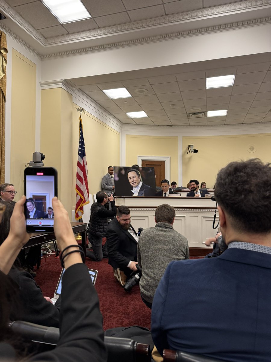 Rep. Robert Garcia (D-CA), saying he’s taking a page out of MTG’s playbook, has brought what he calls a “dick pic” to the DOGE subcommittee hearing.

(It’s a photo of Elon Musk.)