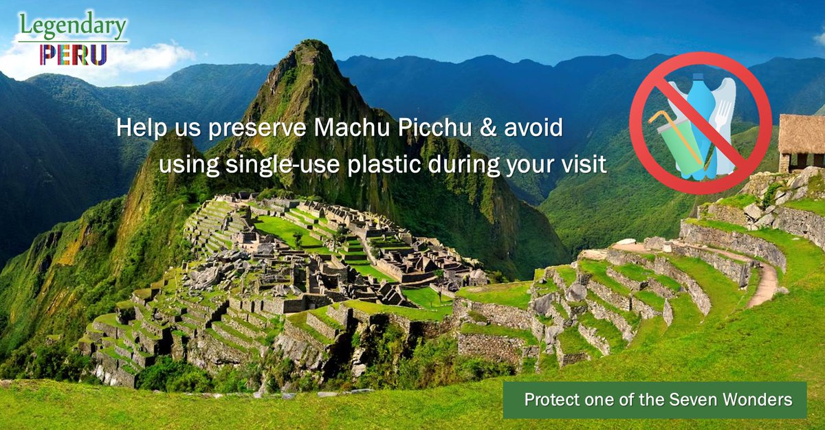 LegendaryPeru's tweet photo. Help us to preserve Machu Picchu and promote the responsible consumption of plastic and reduce the use of single-use plastics during your visit 📷📷📷
@LegendaryPeru 
#recycle #peru #noplastic #responsibletravel #socialresponsibility #reuse 
#reduceplastic #MachuPicchu https://t.co/NhkTR0UkDz