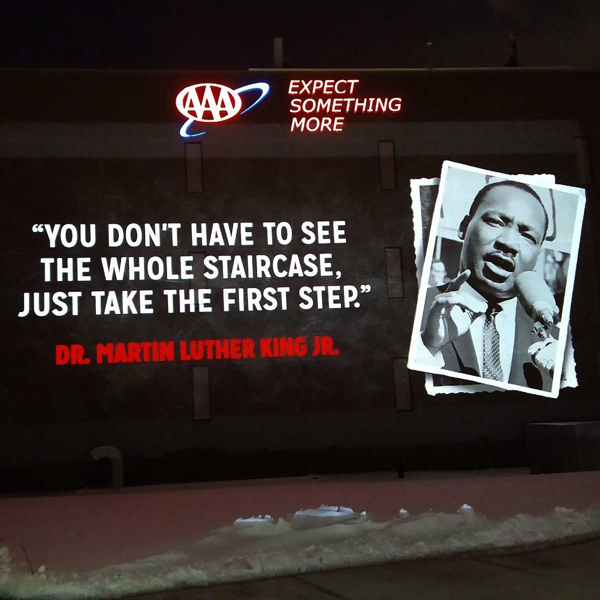 AAA is lighting up our Michigan HQ to celebrate Black History Month. We honor the achievements of African Americans throughout history and recognize their importance in the present and future of our great nation. #WeAreAAA
