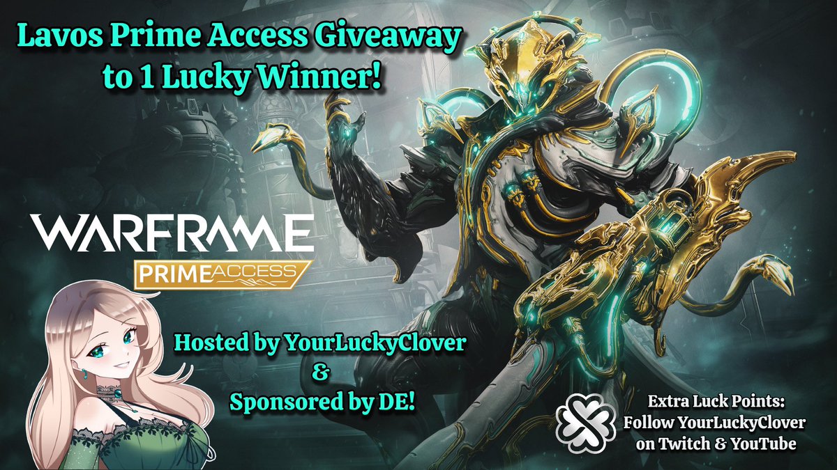 🧪Lavos Prime Access Giveaway!🧪

TO ENTER YOU MUST: 
1️⃣Follow @Urluckyclover7
2️⃣Like &amp; Retweet this post!
3️⃣Comment: Lavos has mastered the elements; if you could harness one elemental power IRL, which would it be and why?

‼️Ends February 24th, 2025‼️

🍀Extra Luck Points if
