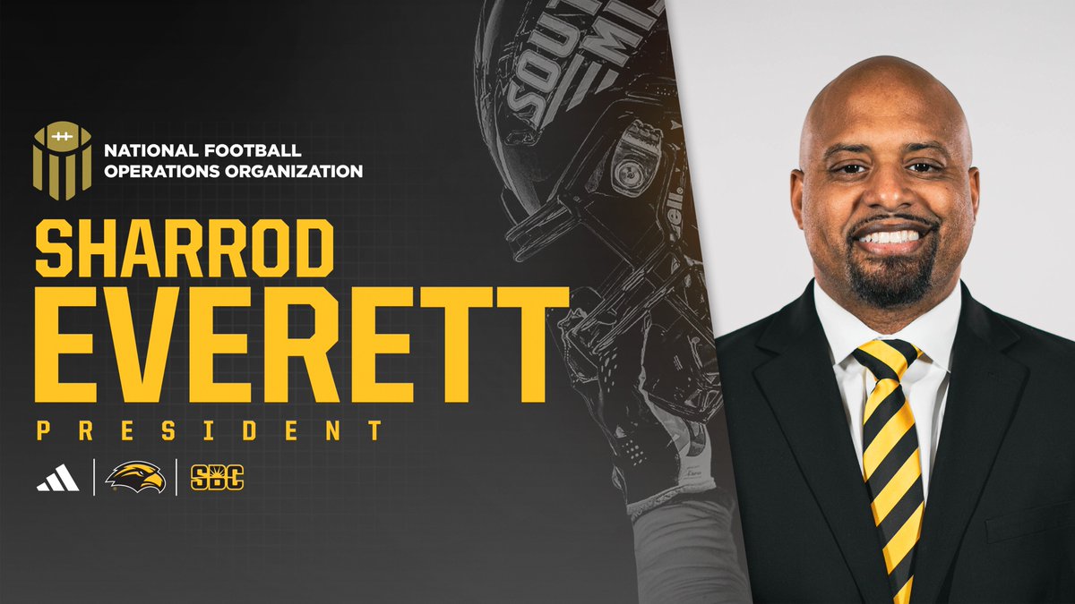 Southern Miss Football (@southernmissfb) on Twitter photo ๐ฅ๐๐ฆ๐ฃ๐๐๐ง ๐ซก
Sharrod Everett has been named the President of the National Football Operations Organization!
๐ ยป smttt.info/3WTQkdN
<a href="/severett_DFO/">Sharrod Everett</a> | #SMTTT ๐ฅ๐๐ฆ๐ฃ๐๐๐ง ๐ซก
Sharrod Everett has been named the President of the National Football Operations Organization!
๐ ยป smttt.info/3WTQkdN
<a href="/severett_DFO/">Sharrod Everett</a> | #SMTTT
