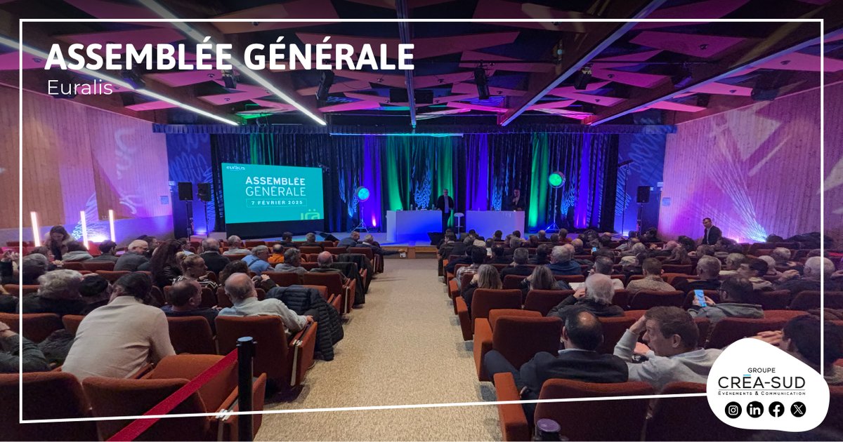 Retour sur l’AG d’Euralis ! Vendredi, adhérents et délégués se sont réunis à Lescar pour échanger sur l’avenir de l’#agriculture. Nos équipes CREASUD ont assuré #scénographie, #régie vidéo, son &amp; #lumière pour un événement fluide et impactant. Bravo à tous ! <a href="/euralisgroupe/">Euralis</a>