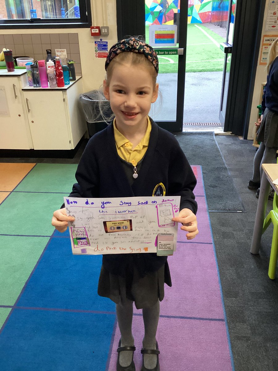 As part of Safer Internet Day, year 2 explored a variety of dangers online and discussed how to respond to them. They had some excellent ideas and good knowledge of the safety features of various apps. They created posters to teach younger children about what they had learnt.