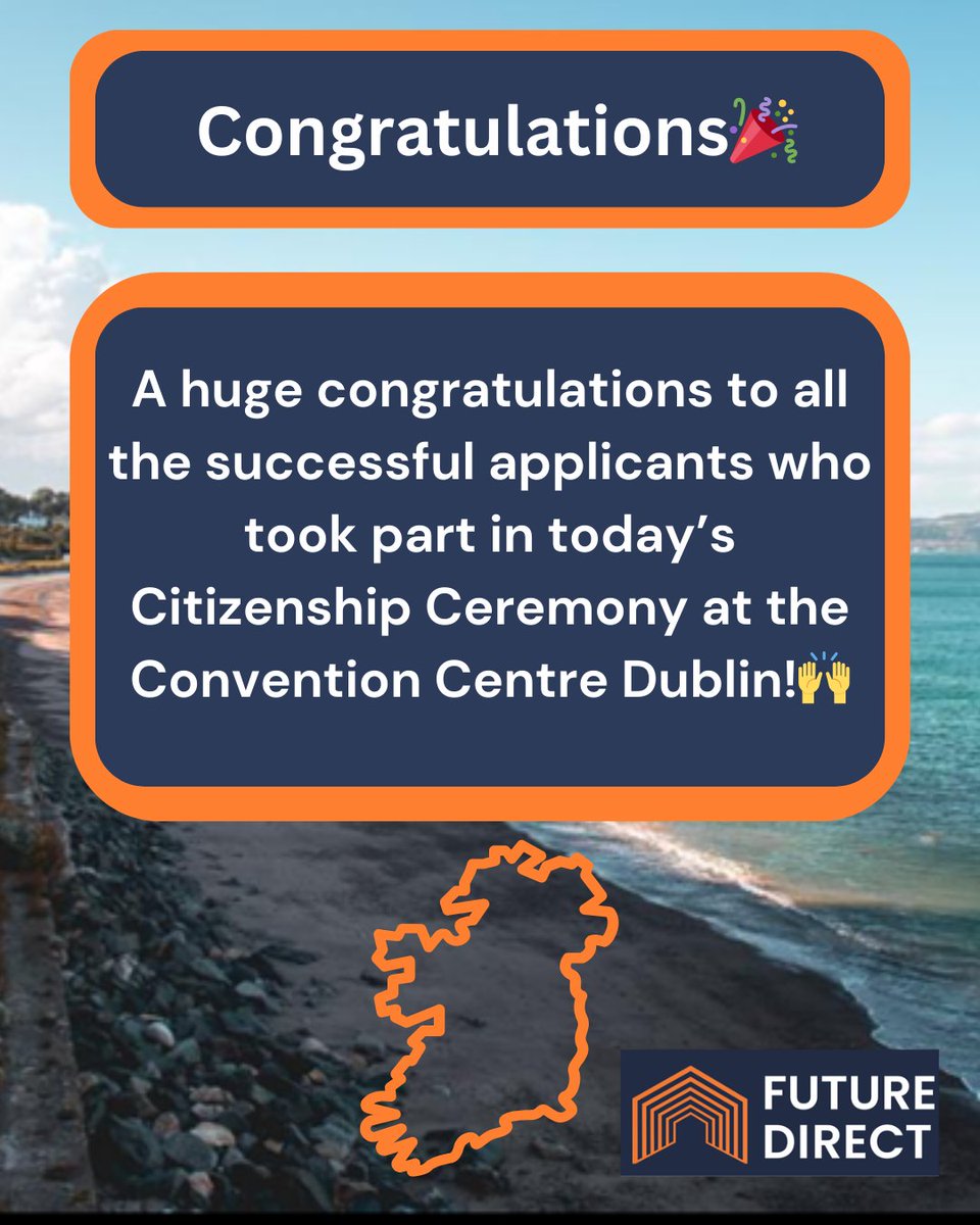 FutureDirect_ie's tweet image. Congrats from Future Direct. You’ve officially taken the oath of fidelity to the nation and are now proud citizens of Ireland. We’re thrilled to celebrate this incredible milestone with you!✨

#NewCitizens #IrelandCitizenship #FutureDirect #Visa #Employementpermit #Ireland