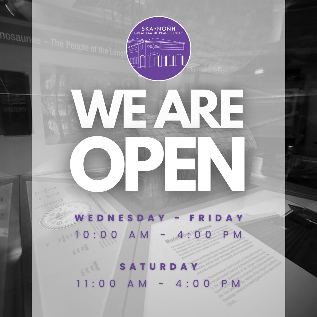Discover Haudenosaunee history at Skä•noñh – Great Law of Peace Center. Open year-round: Wed-Fri 10 AM-4 PM, Sat 11 AM-4 PM. Sainte Marie Mission Site Museum open May-Oct. Admission: $7 adults, $5 youth, seniors, students, military, veterans. Group tours available. #Skänoñh
