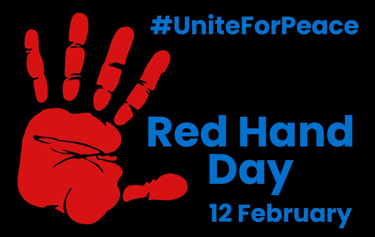 Today marks #RedHandDay. Our red hands are raised high to demand an end to the recruitment &amp; use of children. Our hands are raised for protection, prevention &amp; accountability. We commit to a better future for children in armed conflict <a href="/1612Watchlist/">Watchlist</a>
