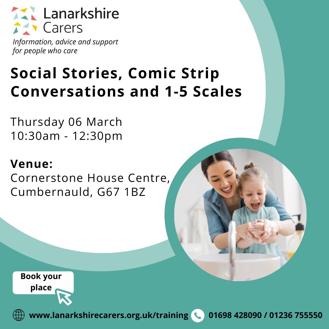 Lan_Carers's tweet photo. Are you a Parent Carer for someone with Additional Support Needs (ASN)?

@lan_carers Carer Training Programme has 3 upcoming Carer Training Courses in March that may be of interest to you.

Book your place on any of our training courses by visiting: https://t.co/4jtOBFfKit https://t.co/CNUpS4j6KS