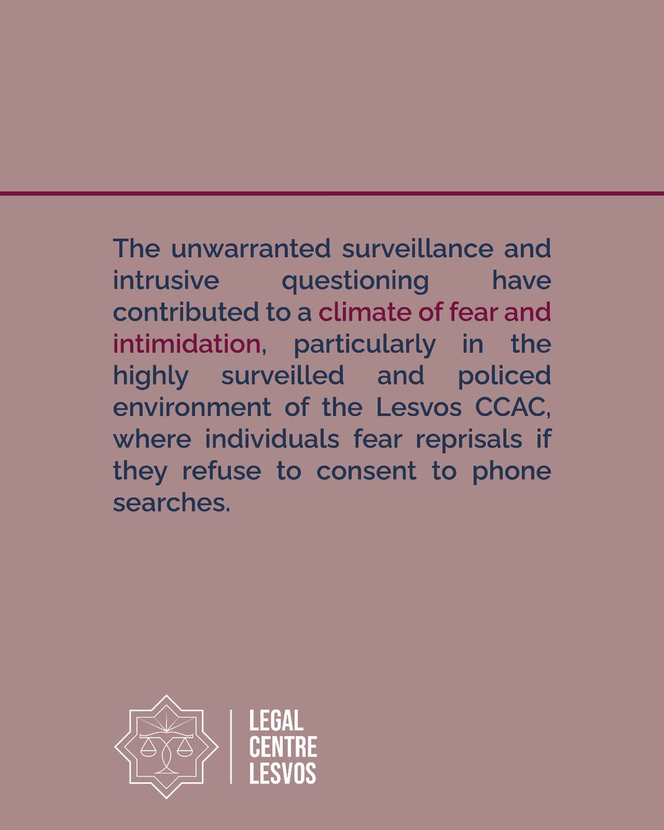 lesboslegal's tweet photo. 📢 NEW: Migrants living in #Lesvos #refugee camp face unlawful confiscation &amp; surveillance of their phones—a blatant violation of privacy and rights.

Read our full statement on this troubling practice ⬇️
🔗 https://t.co/heyTT7RLac
#HumanRights #Surveillance #Συνταγματος https://t.co/0LMo7mYMK7