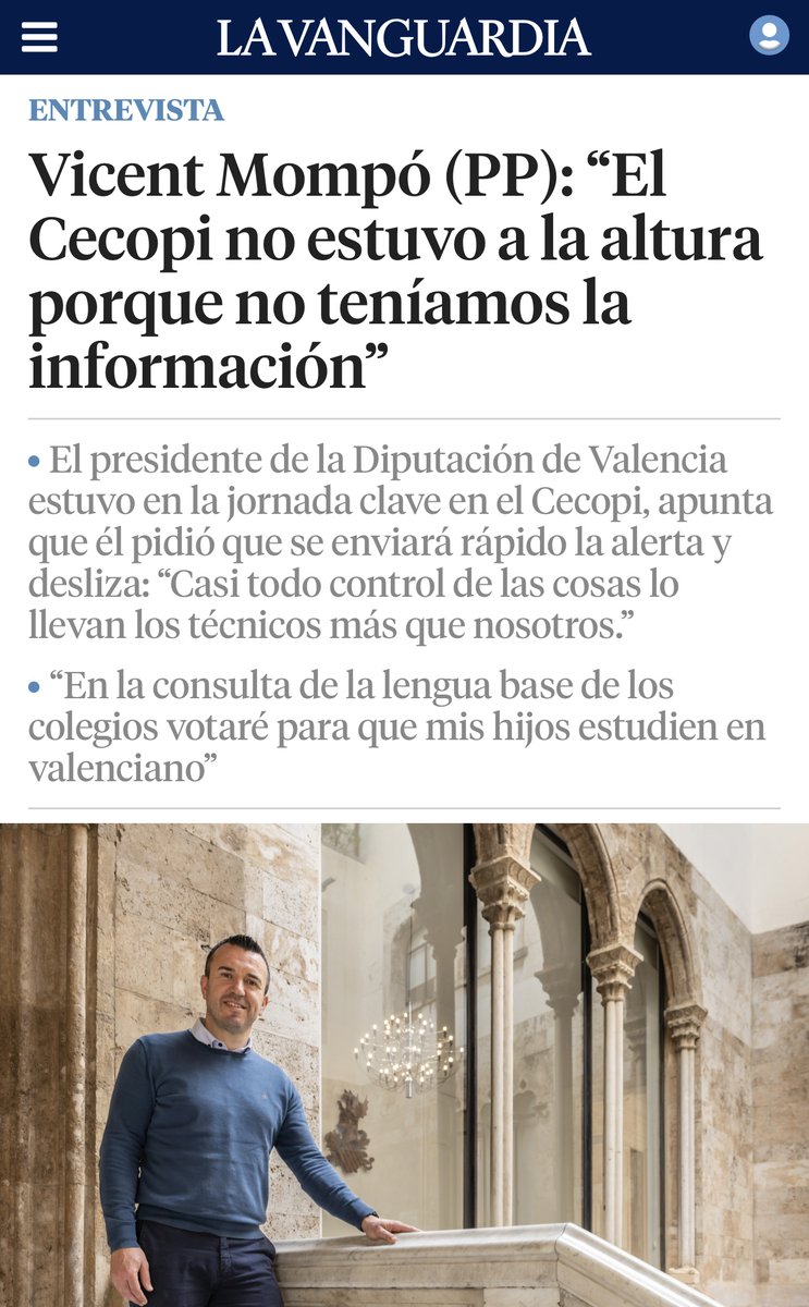 Vicente_Mompo_'s tweet photo. Esta catàstrofe, si d'alguna cosa hauria de servir, és per a recordar-nos que l'única resposta possible és anar tots a una. Sense càlculs ni excuses, només centrats en ajudar als valencians.

📰 Entrevista en @LaVanguardia (Per @Senguix i @HectrSanjuan).

https://t.co/O99irAXxWY https://t.co/S46N1JJCO1