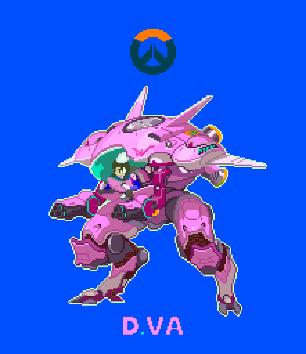 tapponKD's tweet photo. オーバーウォッチ永遠のヒロイン
＃OW2 ＃OW ＃オーバーウォッチ ＃Dva #ドット絵 https://t.co/G526764Peg