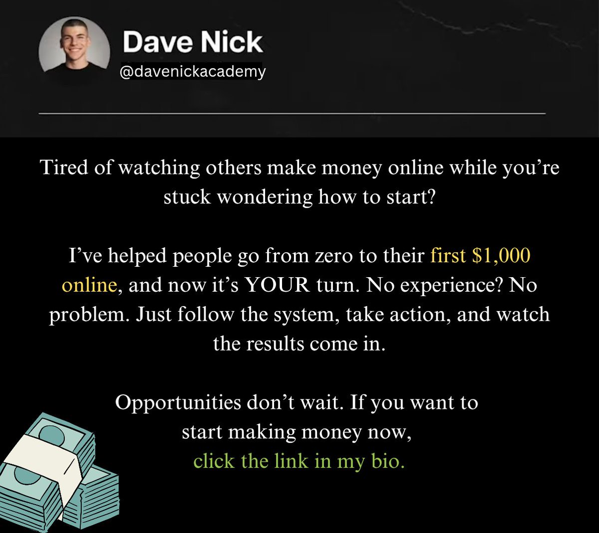 Check out the link if u want to get extra income: whop.com/davenick/?a=ma…