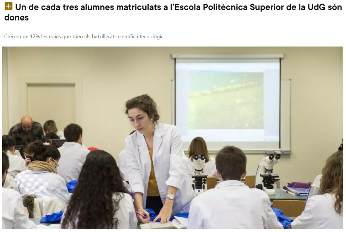 ENGINY-era (@enginy_era) on Twitter photo ENGINY-era participa en l'article del <a href="/DiarideGirona/">Diari de Girona</a> sobre el Dia de la Nena i la Dona en la Ciència.
Podeu llegir l'article "Un de cada tres alumnes matriculats a l’Escola Politècnica Superior de la UdG són dones" a 👇
enginy-era.com/?m=blog&id=308… ENGINY-era participa en l'article del <a href="/DiarideGirona/">Diari de Girona</a> sobre el Dia de la Nena i la Dona en la Ciència.
Podeu llegir l'article "Un de cada tres alumnes matriculats a l’Escola Politècnica Superior de la UdG són dones" a 👇
enginy-era.com/?m=blog&id=308…