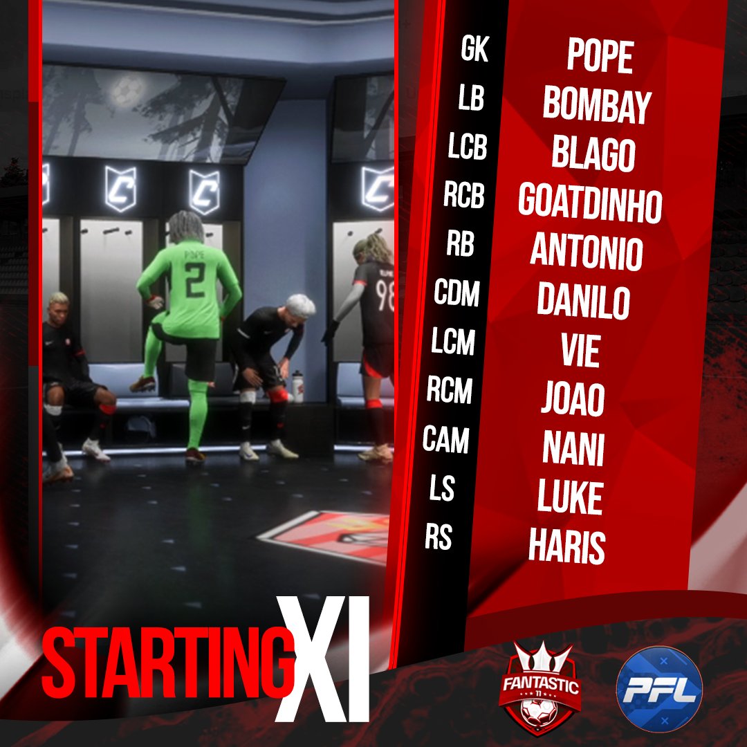 Lineup for tonights <a href="/OfficialPFL_/">PFL</a> League Games !  

08:20 PM v SlovenskeBanane 
08:40 PM v Blackridge FC
09:00 PM v Erorr DD

Vamos!