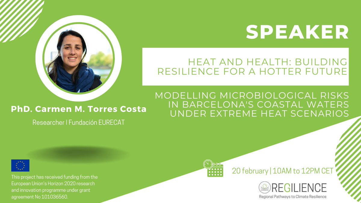 💡 How do heatwaves impact microbiological risks in coastal waters? 🌊

Let's find out on our 6th Open Training Session!

Join Carmen M. Torres Costa from <a href="/Eurecat_news/">Eurecat</a>  on February 20th (10-12 CET) to explore pathogen outbreaks &amp; climate risks in Barcelona’s bathing waters.

📌