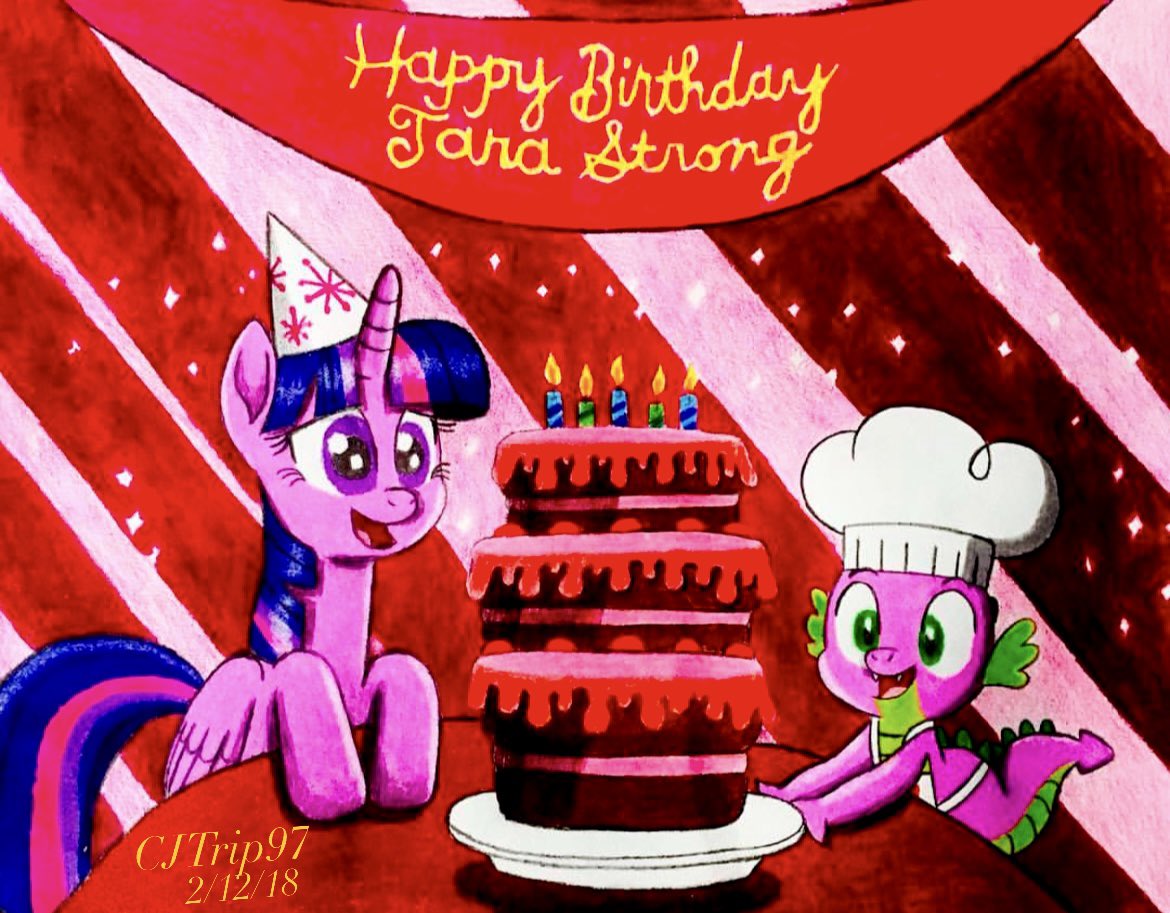 CE2class's tweet image. Happy Birthday to @tarastrong May &quot;The Magic of Friendship&quot; be with you.🦄🎉🎂 #mlpfriendshipismagic #twilightsparkle #birthday #mylittlepony #tarastrong #cake
