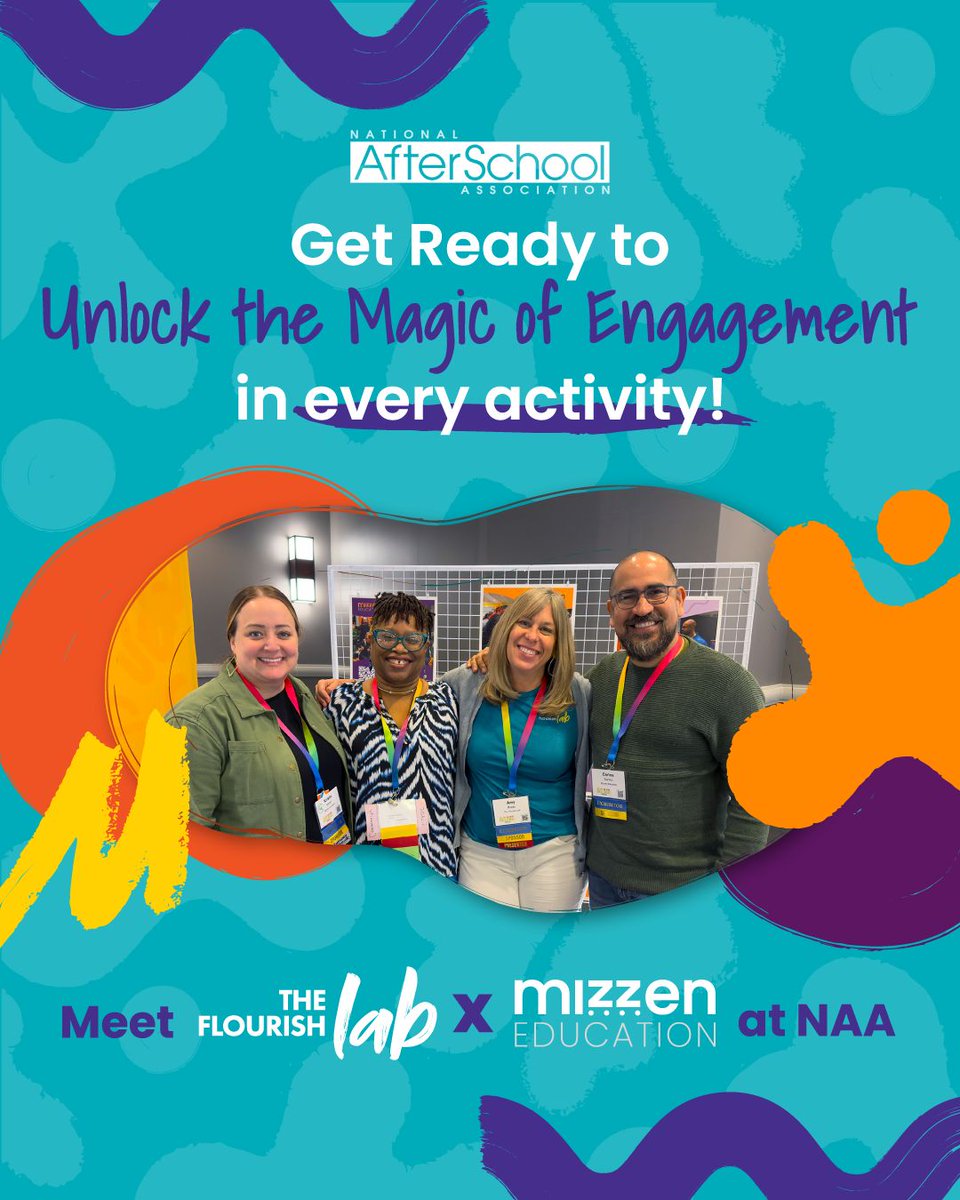 TFLexperience's tweet photo. Experience The Flourish Lab and Mizzen Education together at the NAA Convention in Nashville and unlock the magic of engagement

Join us for daily pop-up workshops packed with simple, fun, and super effective strategies to boost engagement with children and youth! 🙌💫 https://t.co/Vh8FC4ndSf