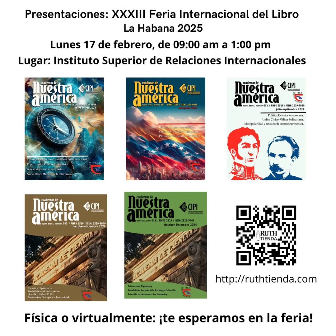 ‼️ Acompáñenos este 17 de febrero en la sede del <a href="/ISRICuba/">ISRI Cuba</a>. Se presentarán libros y revistas coeditados por <a href="/CIPICuba/">CIPI</a> y Ruth Casa Editorial