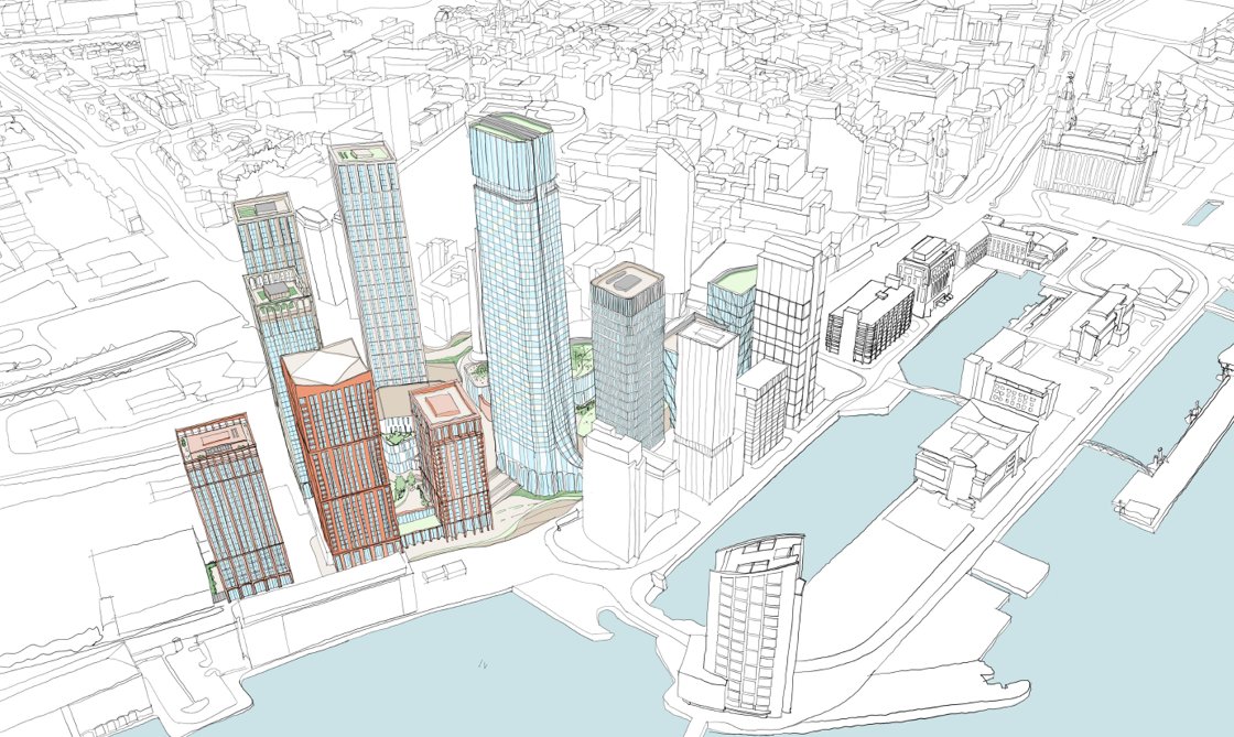 lpoolcouncil's tweet photo. @EvertonStadium Hugh is talking about his ambitions for this key plot of land and how the proposed scheme will complement the city's Waterfront Strategy and Tall Buildings Policy.

He says talks are developing well with the Council and @LpoolCityRegion and reveals a draft image of the vision. https://t.co/Xq6XxXJxnV