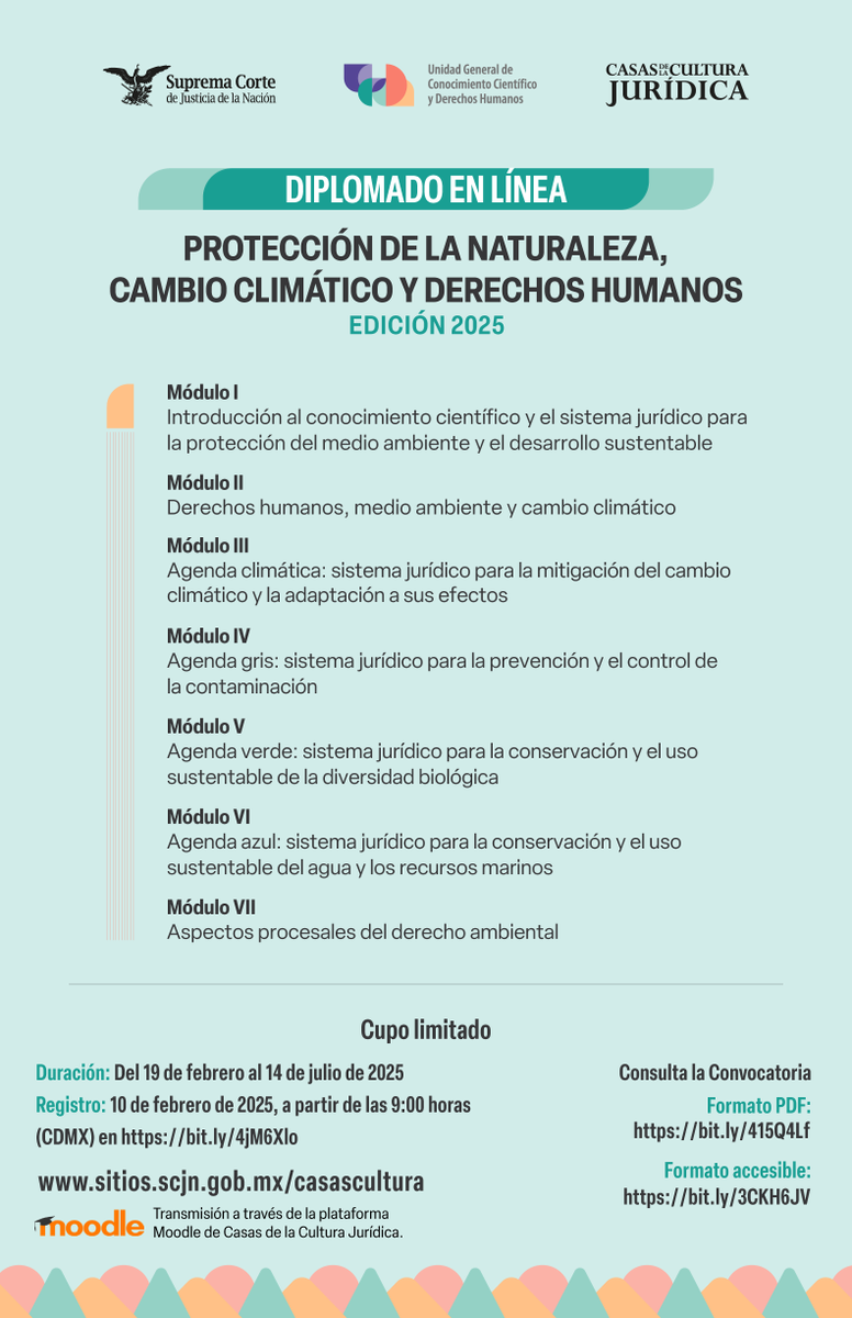 ☁️ Conoce el sistema jurídico para la protección del medio ambiente y el combate al cambio climático global.

✅¡Inscríbete! Diplomado en línea Protección de la Naturaleza, Cambio Climático y Derechos Humanos.

👉Más información:
acortar.link/6hgHZ5