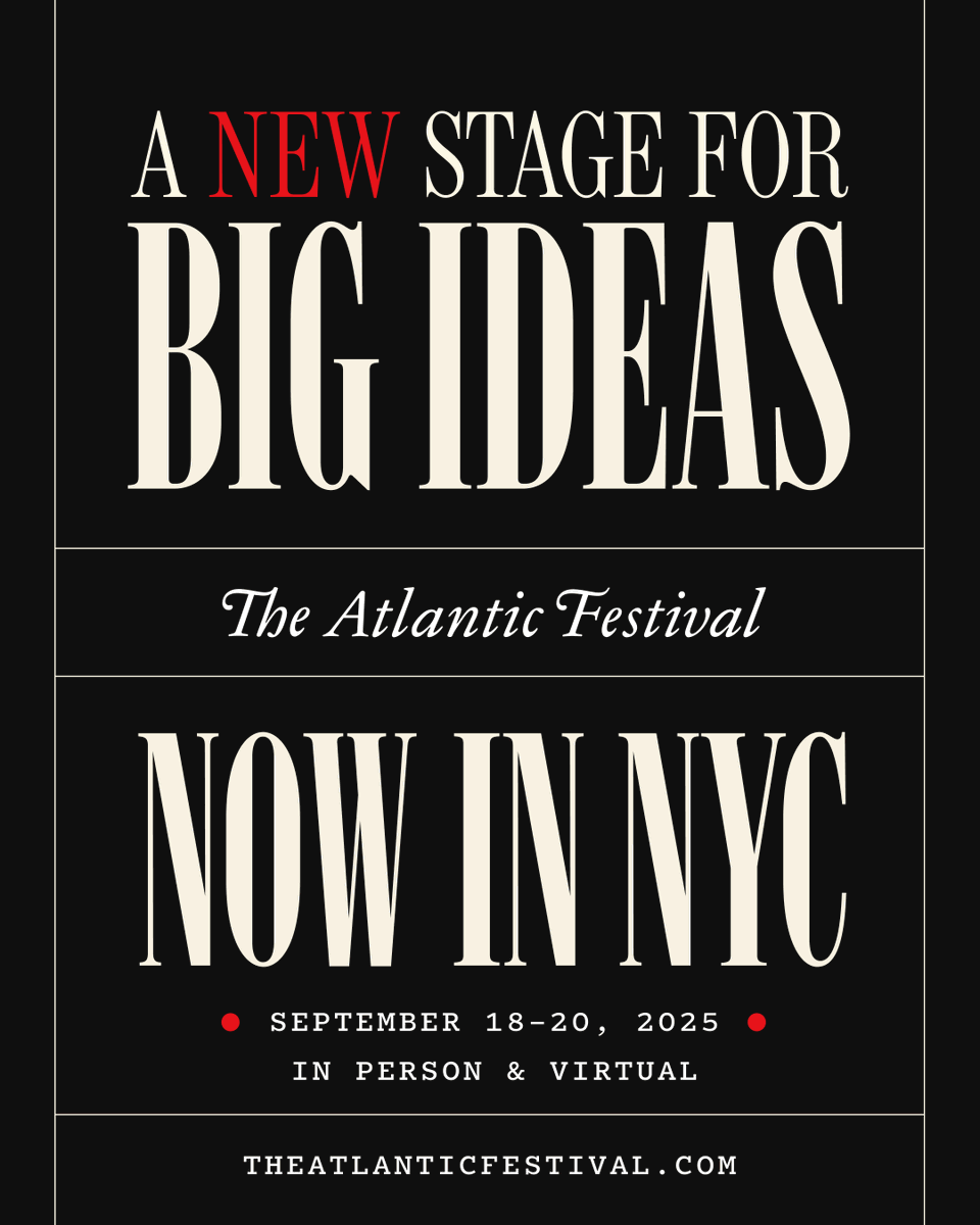 AtlanticLIVE's tweet photo. After 16 years of bringing The Atlantic’s journalism to life onstage in Washington, D.C., we are bringing The Atlantic Festival to the cultural capital of the world, New York City. Experience dynamic conversations with the boldest thinkers and cultural luminaries, exclusive book talks and film screenings, and engaging performances. You don’t want to miss the chance to meet great minds who don’t think alike.

https://t.co/50zCRtCTcT

#TAF25
