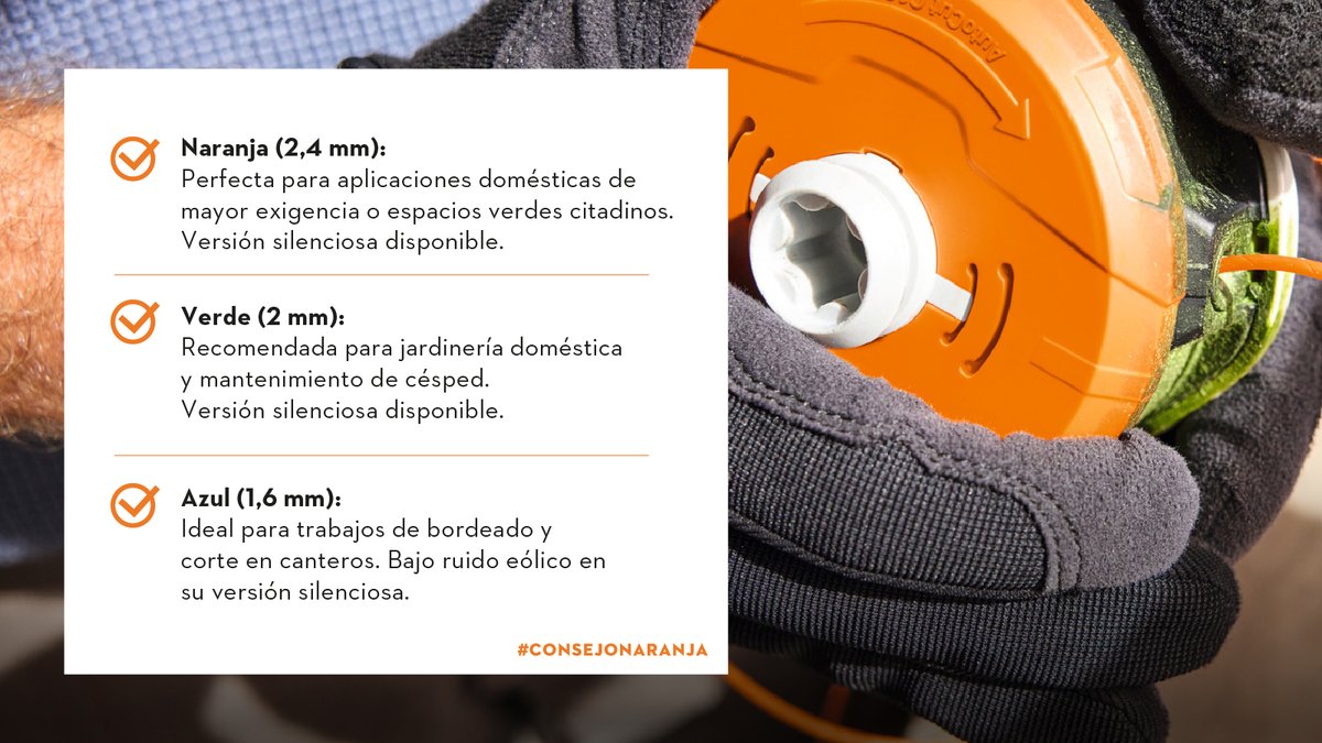 ¡Te dejamos un #ConsejoNaranja para que elijas la tanza ideal para tu motoguadaña! 🎯

Seleccionar la tanza correcta es clave para obtener el mejor rendimiento y resultados en el menor tiempo. 🌿
¡No pierdas tiempo y eligí la tanza adecuada para la tarea que necesites! ✨