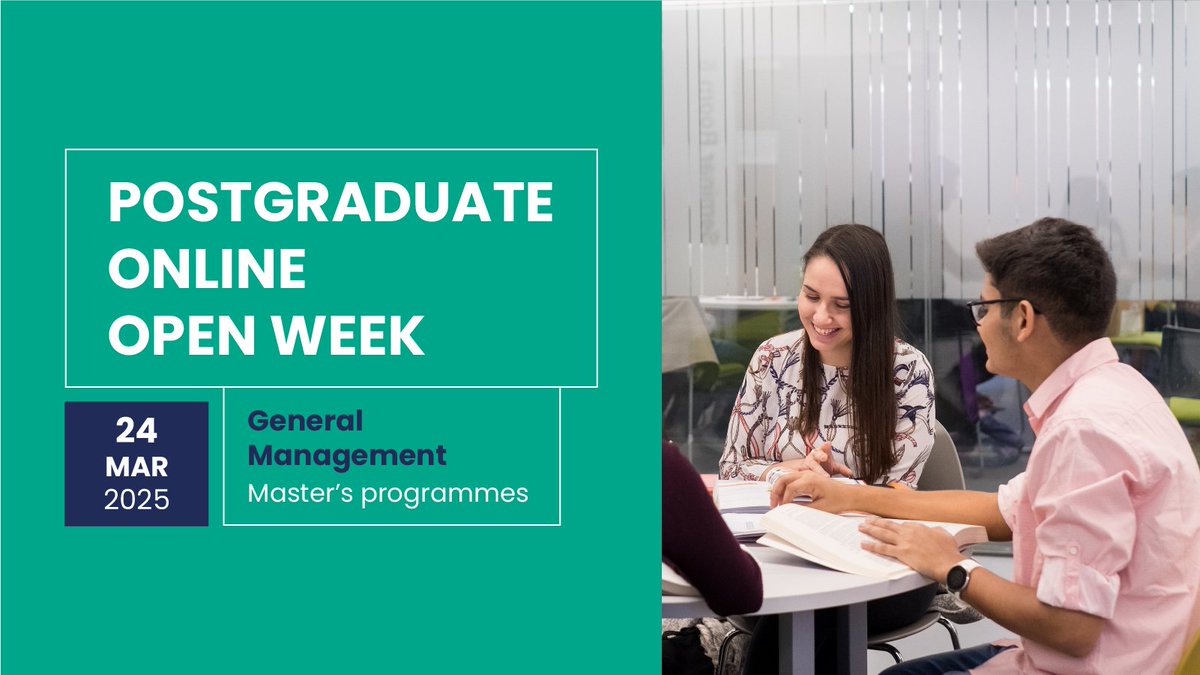 📈Considering options to kickstart or step up your career in #management?

Join our #Postgraduate #OpenWeek #webinar to find out more about the #ManagementMasters programmes at the <a href="/LivUni/">University of Liverpool</a> Management School.
📅Mon 24 Mar
🕛12pm (UK time)

Sign up ⬇️
shorturl.at/ekTIT