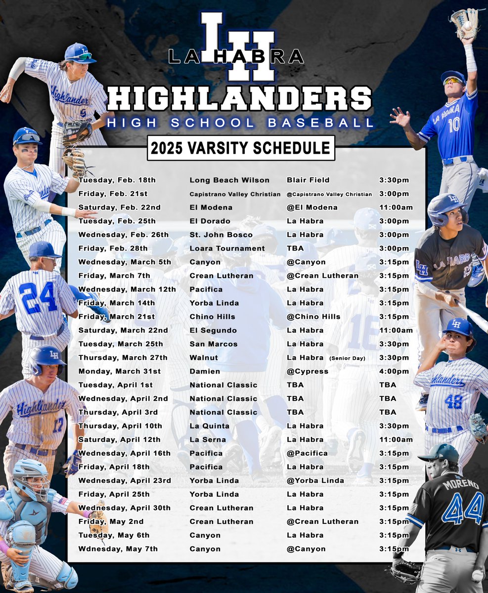 2025 Schedule!
<a href="/latsondheimer/">eric sondheimer</a> <a href="/James_Escarcega/">James Escarcega 📈🏈🏀⚾️🥎 🤼🤽🏽‍♂️🏊🏼‍♀️🏌🏻⚽️</a> <a href="/SGVNSports/">Fred J. Robledo 👨🏻‍💻</a> <a href="/OCSportsZone/">OC Sports Zone</a> <a href="/ocvarsity/">ocvarsity</a> <a href="/PrepBaseballCA/">PREP BASEBALL CALIFORNIA</a> <a href="/LesLukach/">𝐋𝐞𝐬 𝐋𝐮𝐤𝐚𝐜𝐡</a> <a href="/LHHSAthletics1/">LHHSAthletics</a> <a href="/fjuhsd/">Fullerton Joint Union High School District</a>