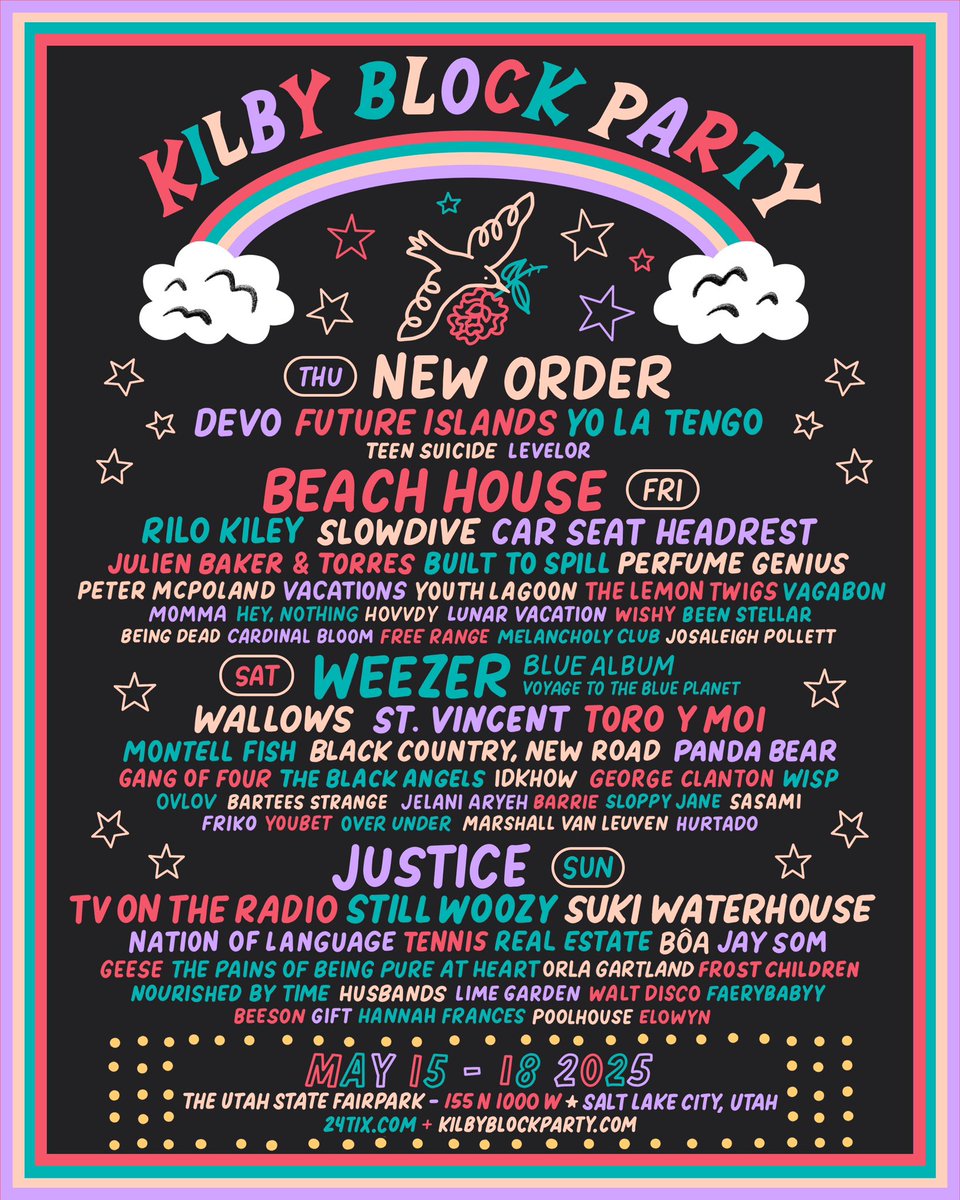Single Day Passes are on sale TOMORROW at 10am MST at kilbyblockparty.com 👀 Which day are you most excited for?