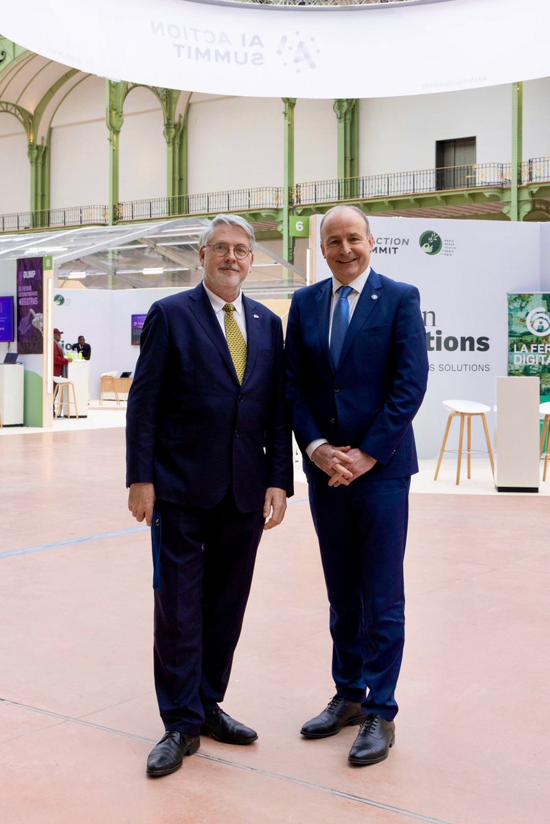 Irish Embassy Paris (@irlembparis) on Twitter photo Le Taoiseach <a href="/MichealMartinTD/">Micheál Martin</a> s'est rendu à Paris cette semaine pour participer au Sommet de l'IA.
Il a profité de cette visite pour s'entretenir avec d'autres dirigeants européens et mondiaux sur des questions telles que la gouvernance de l'IA et la promotion de l'innovation. Le Taoiseach <a href="/MichealMartinTD/">Micheál Martin</a> s'est rendu à Paris cette semaine pour participer au Sommet de l'IA.
Il a profité de cette visite pour s'entretenir avec d'autres dirigeants européens et mondiaux sur des questions telles que la gouvernance de l'IA et la promotion de l'innovation.