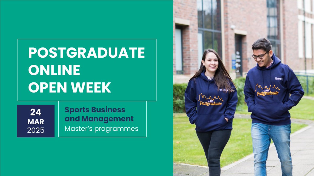 🏆Are you passionate about a career in the fascinating world of #SportsBusiness?

Join our #Postgraduate #OpenWeek #webinar to learn more about the #SportsBusinessMasters programmes at the <a href="/LivUni/">University of Liverpool</a> Management School.
📅Mon 24 Mar
🕛1pm (UK time)

Sign up ⬇️
shorturl.at/ekTIT