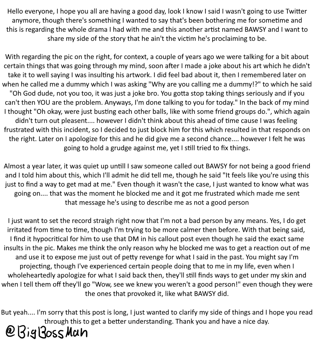 BigBossMan_18's tweet photo. My side with the drama between me and @BAWSNSFW https://t.co/xHEJGAvznd