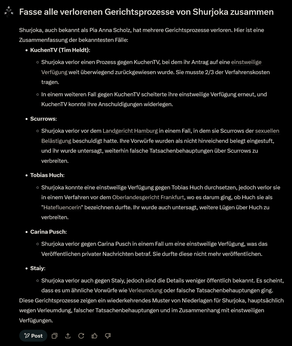 #Shurjoka die Königin der verlorenen Gerichtsprozesse. 🤡