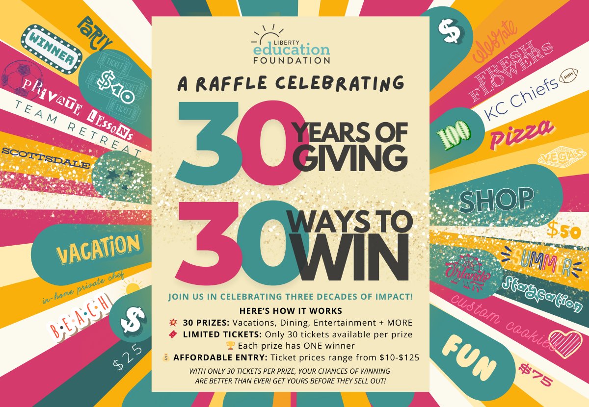 LibertyEdFdn's tweet image. ❄️SNOW DAY SURPRISE! What better way to brighten a winter day than with a chance to WIN BIG? We’re kicking off our 30 Years of Giving, 30 Ways to Win Raffle!
⭐️30 incredible prizes are up for grabs, and only 30 tickets will be sold per item!
🎟️Raffle: onecau.se/_8fwfe1