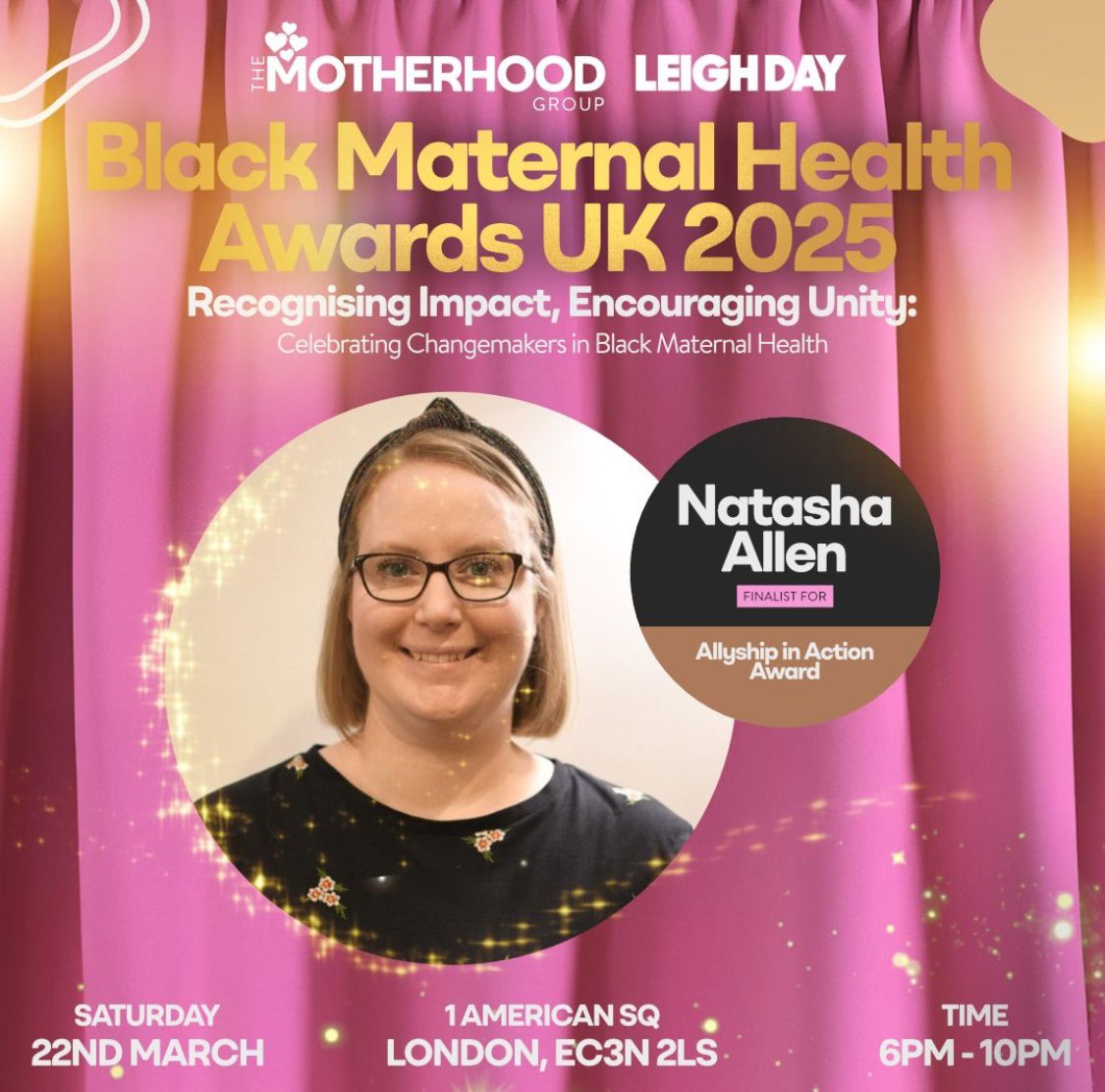Natasha Allen She/Her (@natashaallenmw) on Twitter photo What an honour and a privilege to have been made a finalist in the Allyship in Action category at the The Motherhood Group‘s Black Maternal Health Awards UK 2025 💜
#equityinmaternalhealth
#allyshipmatters
#changingthenarrative
<a href="/sandeeigwe/">Sandra Igwe</a> <a href="/MotherhoodGroup/">The Motherhood Group</a> What an honour and a privilege to have been made a finalist in the Allyship in Action category at the The Motherhood Group‘s Black Maternal Health Awards UK 2025 💜
#equityinmaternalhealth
#allyshipmatters
#changingthenarrative
<a href="/sandeeigwe/">Sandra Igwe</a> <a href="/MotherhoodGroup/">The Motherhood Group</a>