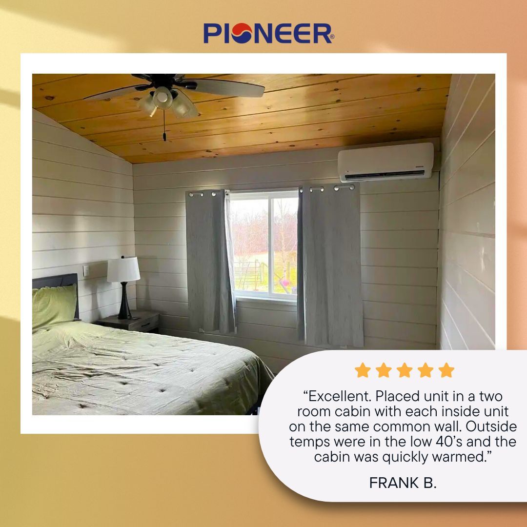 Big shoutout to Frank B. for sharing a pic of their cozy cabin featuring our mini split! ❄️🔥 Keeping it warm in the winter and cool in the summer—ultimate comfort all year long! #Cabin #Warm #Cozy