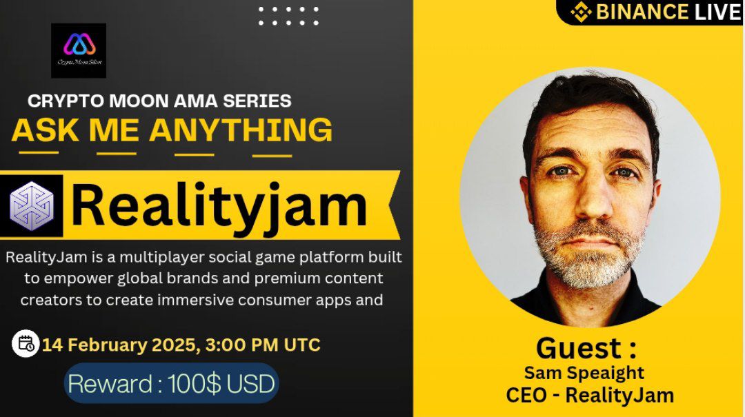 CryptomoonTW's tweet image. 🎙️ Join us Our special next #BinanceLiveAMA With t.me/RealityJamTech

🕰️ 14 February  2025 at : 3:00 PM UTC 

👑 Reward : 100$ #USDT

Venue : binance.com/en/live/u/2748…

1⃣ Follow :

x.com/CryptomoonTW
 &amp;amp; 
x.com/realityjamtech

2️⃣ Like Retweet and Comment your Question