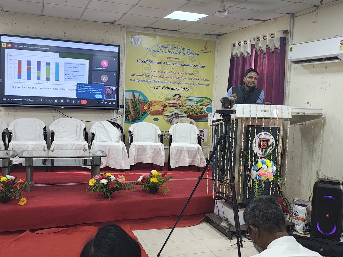 Millet_Advisor's tweet photo. Happy to participate in the National Seminar on Sustainable Livelihood, Food Security, and Rural Transformation through Millets for Viksit Bharat, organized by the CUO, Koraput.

It was an honor to present my paper on "Utilisation of Finger Millet in Nutritional Security", https://t.co/vqECeE8ytP