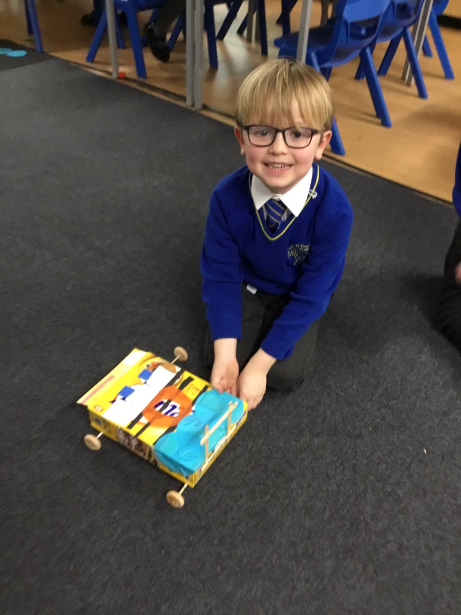 Year 1 loved making their cars today in D&amp;T. We added wheels and axles and had lots of fun testing how fast our cars could go. #olpsdt