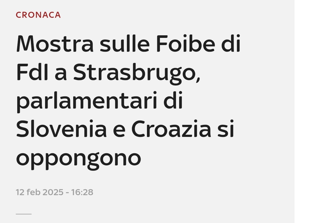 AlekosPrete's tweet image. FdI porta a Strasburgo una mostra sulle Foibe costruita su falsificazioni storiche, ignorando i crimini del fascismo nei Balcani. Giusta la richiesta di rimozione da parte degli eurodeputati: l'Europarlamento non è un palco per la propaganda neofascista della destra italiana.