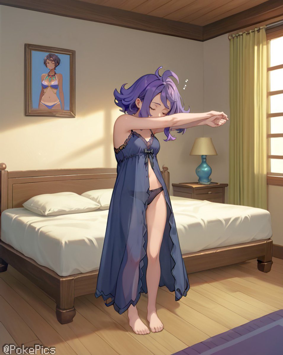 PokePicsX's tweet photo. Rise and shine, Acerola! 🌅✨ What’s the first thing on her mind this morning?
#AIArt #AcerolaPokemon #Gen7Pokemon https://t.co/n3OF0yv2iz