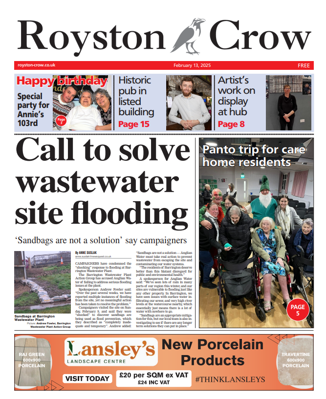 In tomorrow's Crow...🐦‍⬛#TomorrowsPapersToday
🚰Call to solve wastewater site flooding
🏋️‍♀️Leisure centre to host fitness event
🪖Cadets parade for 84th anniversary
And more! Pick up your copy tomorrow