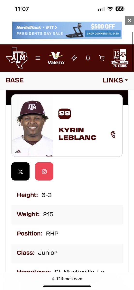 i feel like Leblanc isn’t getting enough love from aggie fans. could be another cortez situation from a guy who touched 102 last year at JUCO.

he had severe command issues last year but posted an absolute staggering 22 strikeouts in 21 innings