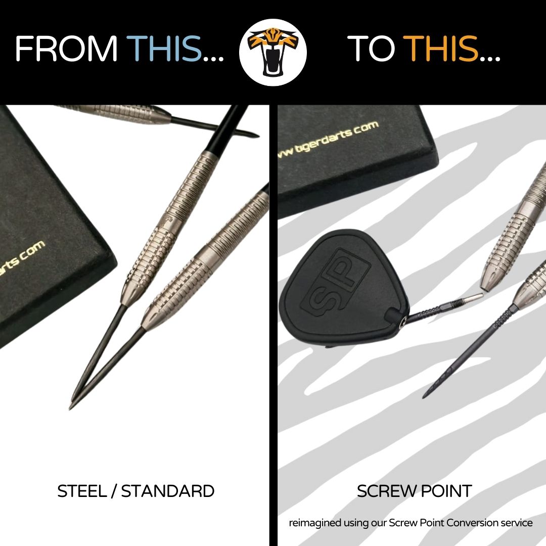 Is your game held back by troublesome steel points, or do you dream of gorgeous new ones that just won't fit? 

Let us breathe new life into your darts: bit.ly/40WLw8H

#TigerDarts #DartsReborn #ScrewPointConversion #SteelPoints #SteelTip #Points #DartsTips #darts #Swiss