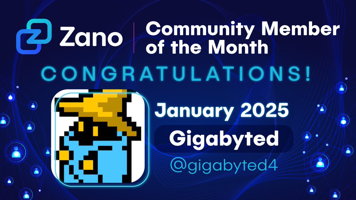zano_project's tweet photo. We want to award @gigabyted4 as January’s Community Member of the Month! Gigabyted began promoting $ZANO way back in the Boolberry days, long before the current marketing team was formed. He played a significant role in onboarding new members during Zano's early stages. 

Although he has officially stepped down, he remains highly active in Zano's Telegram, leveraging his extensive knowledge of Zano's technology and privacy tech in general. We deeply appreciate him for his commitment!🙏