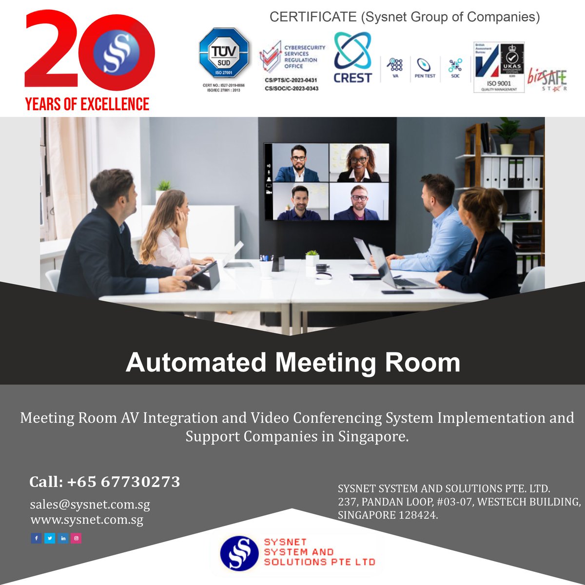 SgSysnet's tweet photo. 🚀 Upgrade Your Meeting Experience with Automated Meeting Rooms! 🎥💼

Enhance collaboration with seamless AV integration and video conferencing solutions. Trusted by businesses in Singapore for efficiency and innovation.

#AutomatedMeetingRoom #VideoConferencing #SmartOffice https://t.co/L4MnhhQaCW
