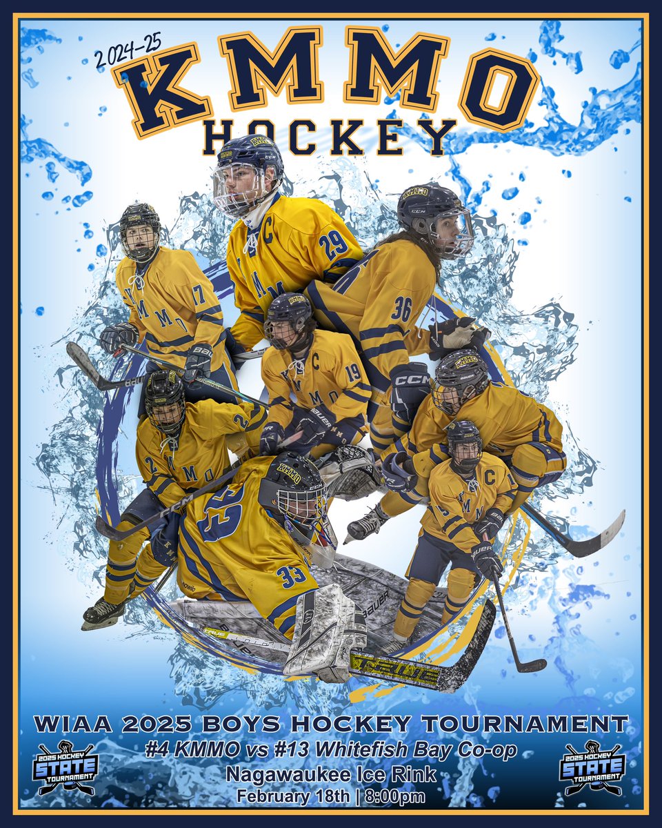 🚨 HOCKEY POST SEASON🚨

WIAA 2025 Boys Hockey Tournament

           Round 1

KMMO High School Hockey Team vs Whitefish Bay 

Nagawaukee Ice Rink
February 18th | 8:00pm

We cooked up a commemorative poster....