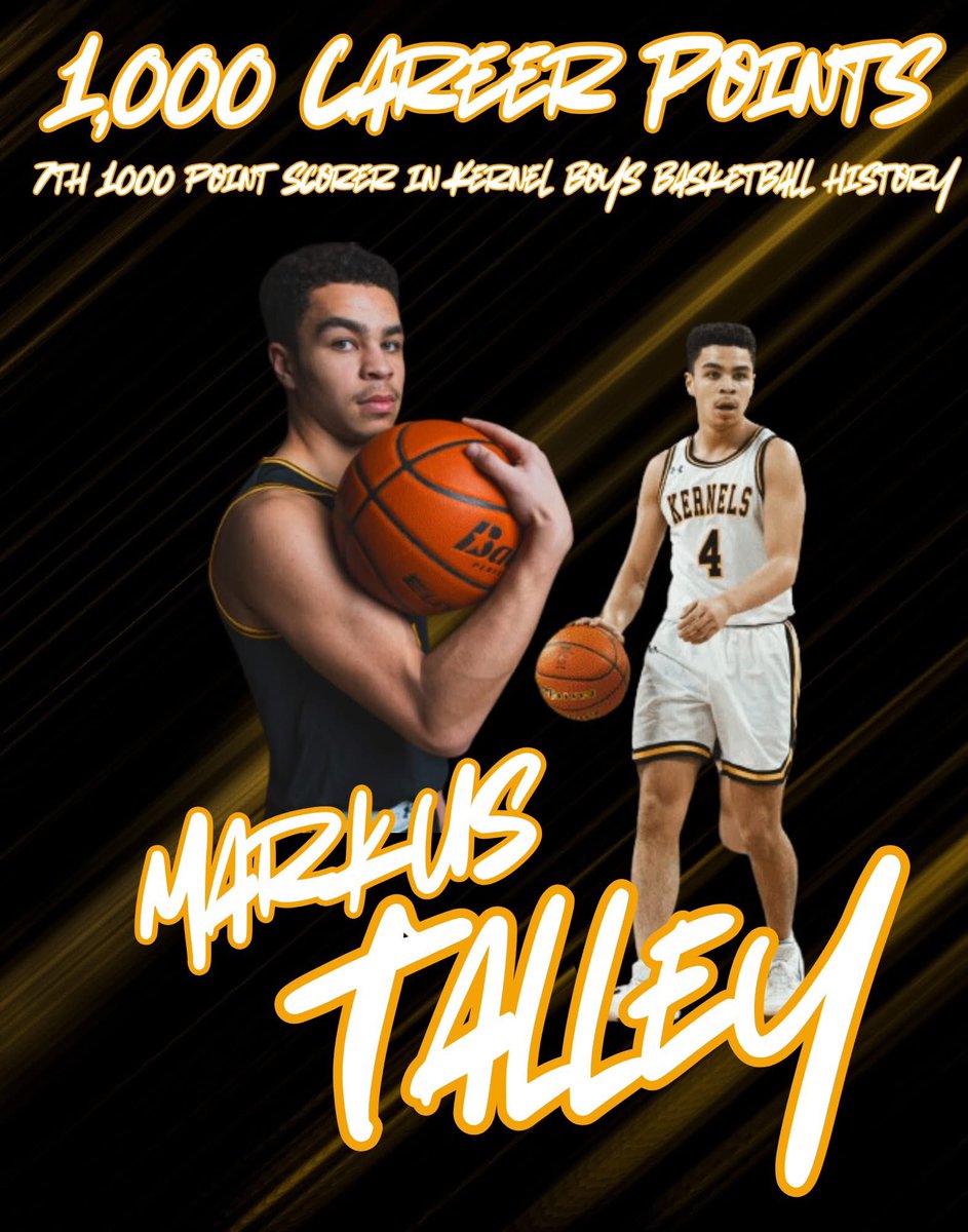 Kernel Boys Basketball (@kernelbb) on Twitter photo Congratulations to <a href="/Markus_Talley1/">Markus Talley</a> who became the 7th 1,000 point scorer in Kernel Boys Basketball history last night in Aberdeen!
#KernelBasketball #OurWay Congratulations to <a href="/Markus_Talley1/">Markus Talley</a> who became the 7th 1,000 point scorer in Kernel Boys Basketball history last night in Aberdeen!
#KernelBasketball #OurWay