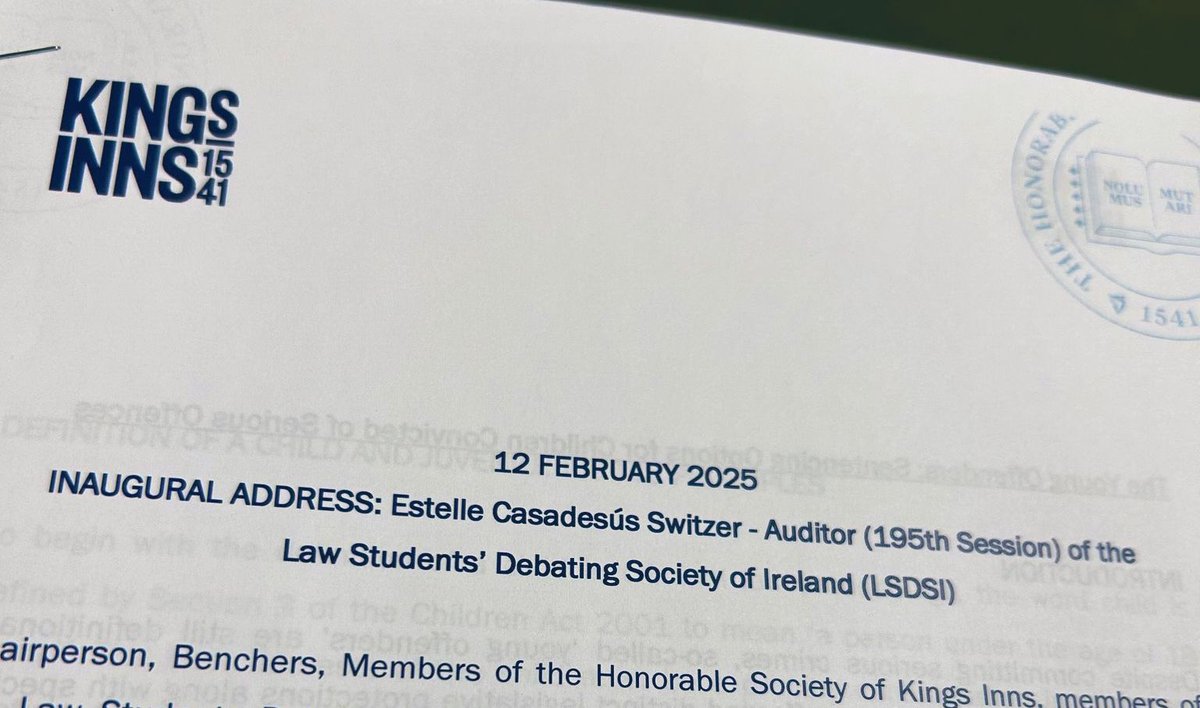 Ana Bessa Staunton (@acbessa_) on Twitter photo Looking forward to the LSDSI Auditor (195th Session) - Inaugural Address this evening at <a href="/KingsInns/">Óstaí an Rí | King’s Inns</a> ✨
#KingsInns #LSDSI #AuditorAddress Looking forward to the LSDSI Auditor (195th Session) - Inaugural Address this evening at <a href="/KingsInns/">Óstaí an Rí | King’s Inns</a> ✨
#KingsInns #LSDSI #AuditorAddress