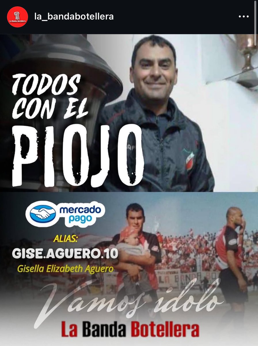 andibiondo's tweet photo. Botelleros, el hombre accidentado es nuestro idolo Piojo Muñoz.

Abajo dejo info para colaborar con él y su familia. https://t.co/8YIpiW8KYq